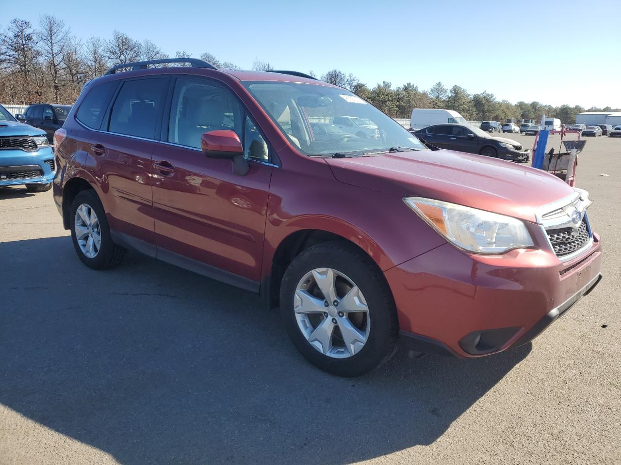 2015 Subaru Forester VIN JF2SJAHCXFH520129 Copart auction photo, front end / minor dent/scratches damage thumbnail 4