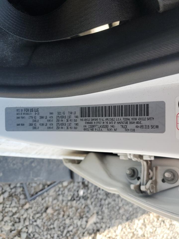 2020 RAM 1500 VIN 1C6SRFFT1LN165282 Copart auction photo, rear end damage thumbnail 13