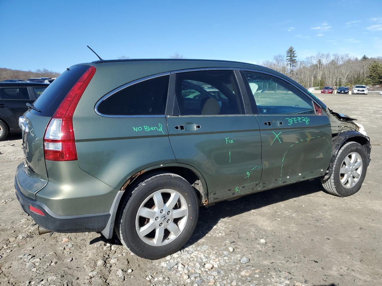 2008 Honda CR-V VIN 5J6RE48508L036467 Copart auction photo, front end / side damage thumbnail 3