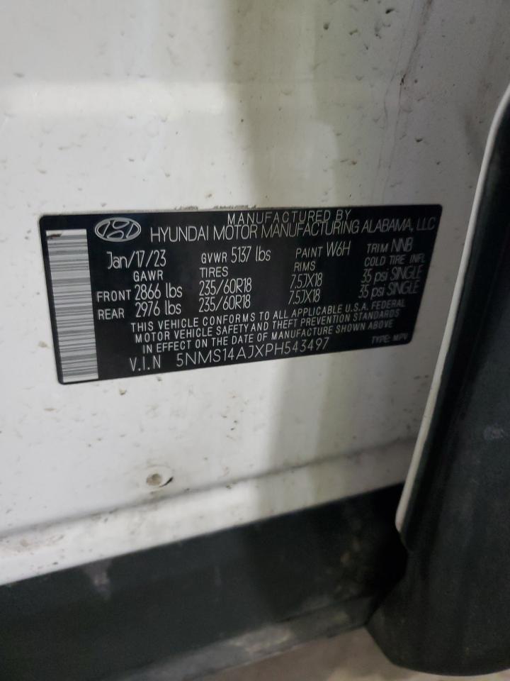 2023 Hyundai Santa Fe VIN 5NMS14AJXPH543497 Copart auction photo, rear end damage thumbnail 13