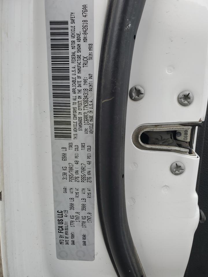 2019 RAM 1500 VIN 1C6RR7LT7KS634318 Copart auction photo, front end / rear end damage thumbnail 12