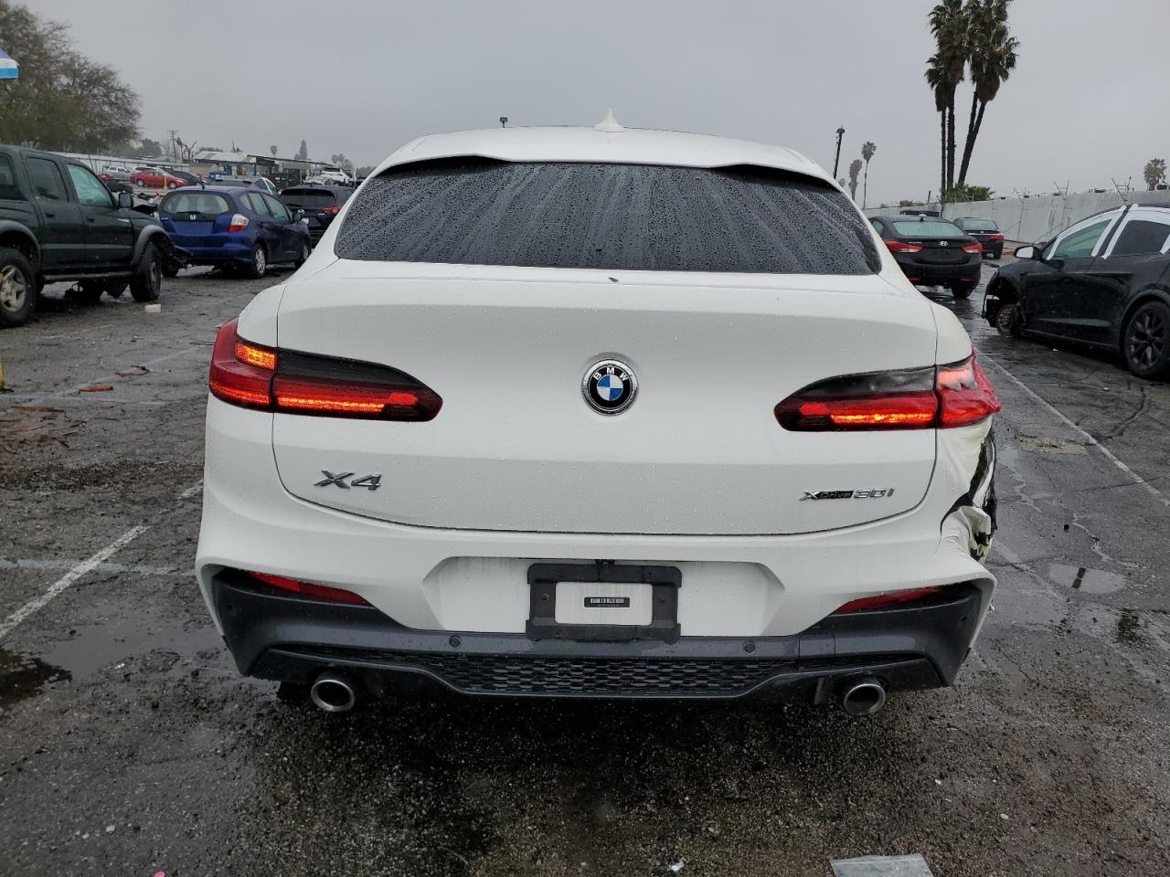 2020 BMW X4 VIN 5UX2V1C08L9D25170 Copart auction photo, burn damage thumbnail 6
