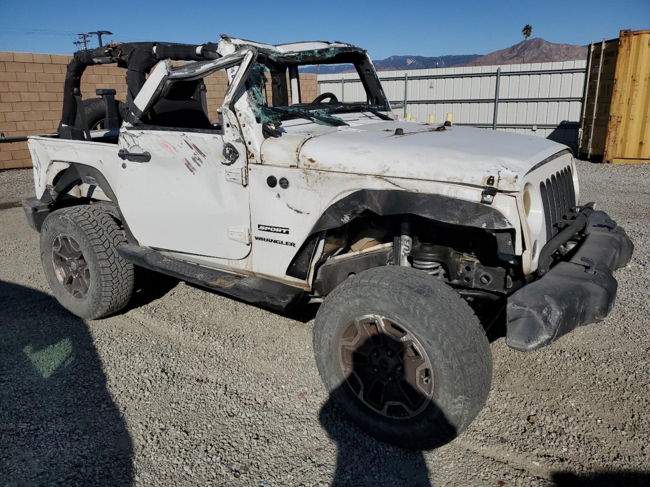 2014 Jeep Wrangler VIN 1C4AJWAGXEL190587 Copart auction photo, all over damage thumbnail 4