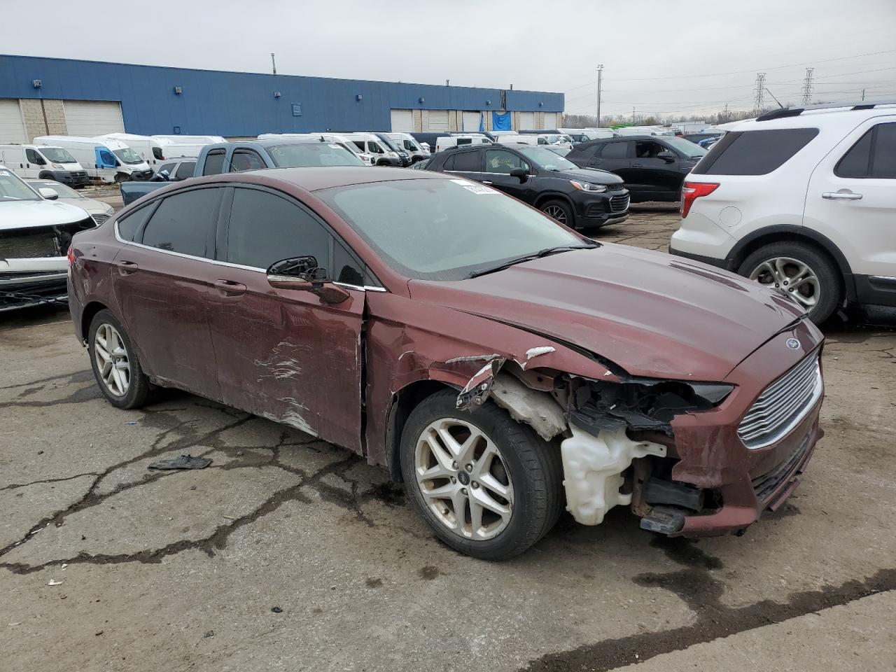 2015 Ford Fusion VIN 3FA6P0HD9FR233581 Copart auction photo, front end / side damage thumbnail 4