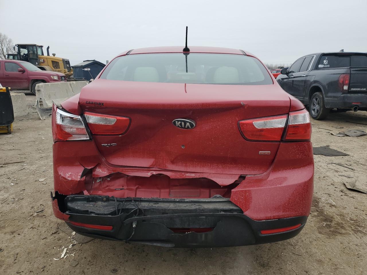 2013 KIA Rio VIN KNADM4A3XD6229713 Copart auction photo, rear end damage thumbnail 6
