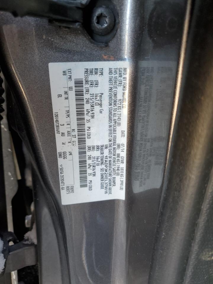 2014 Ford Focus VIN 1FADP3K2XEL379016 Copart auction photo, front end damage thumbnail 12