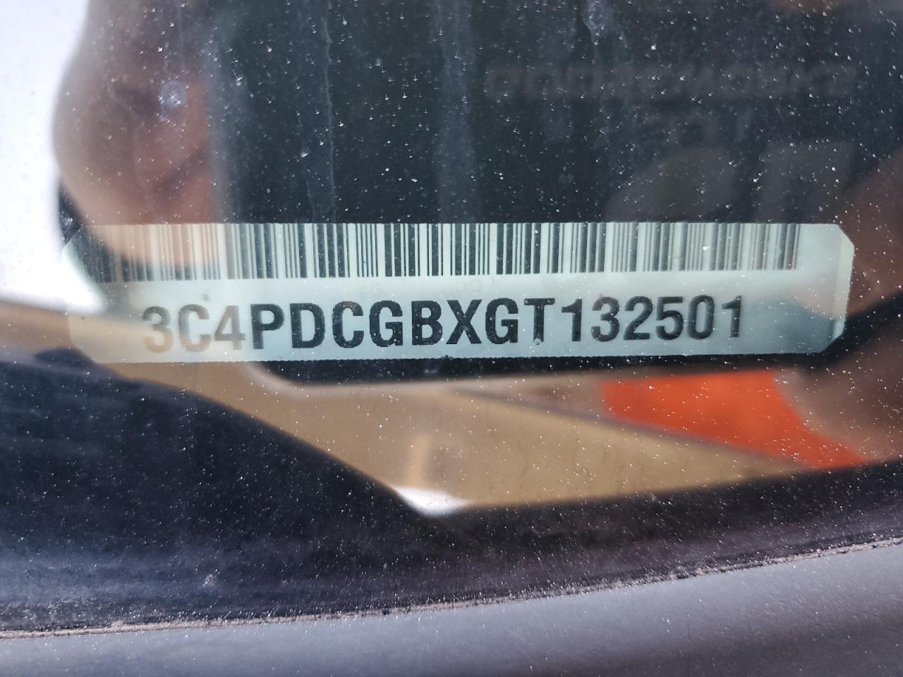 2016 Dodge Journey VIN 3C4PDCGBXGT132501 Copart auction photo, front end / rear end damage thumbnail 14