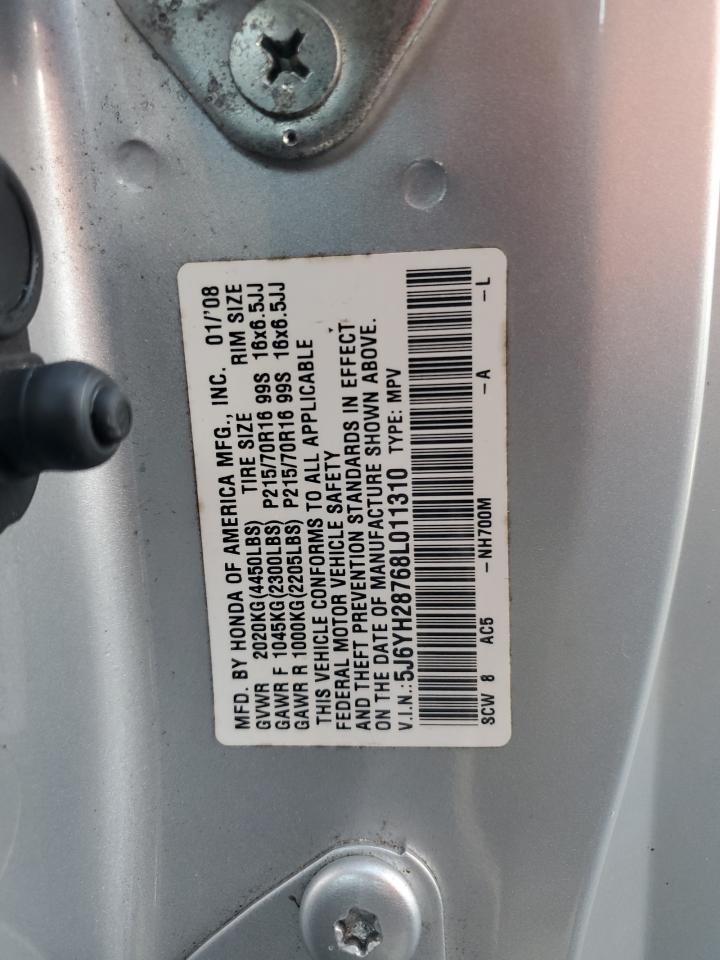 2008 Honda Element VIN 5J6YH28768L011310 Copart auction photo, water/flood damage thumbnail 14