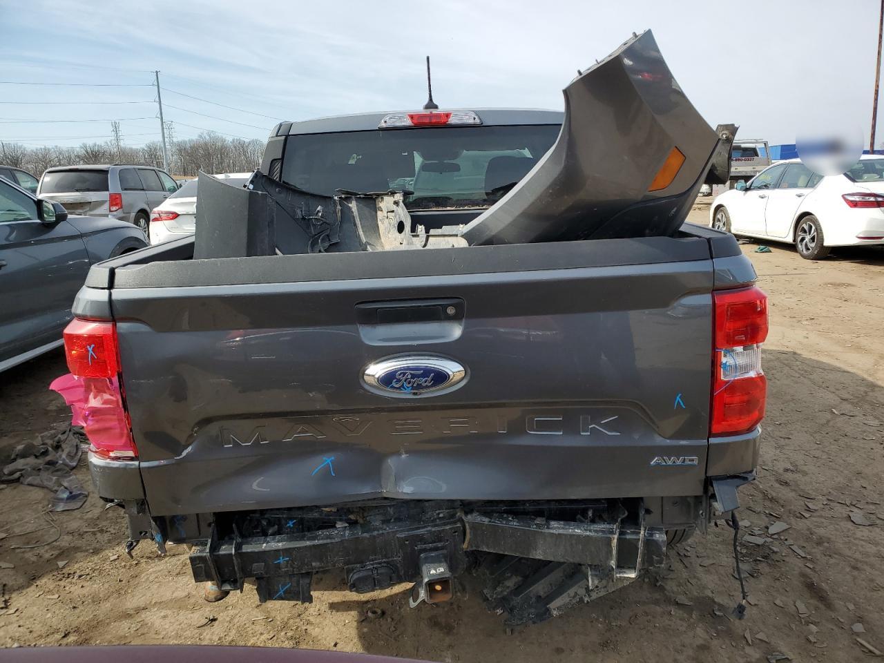 2022 Ford Maverick VIN 3FTTW8F93NRA61219 Copart auction photo, front end / rear end damage thumbnail 6