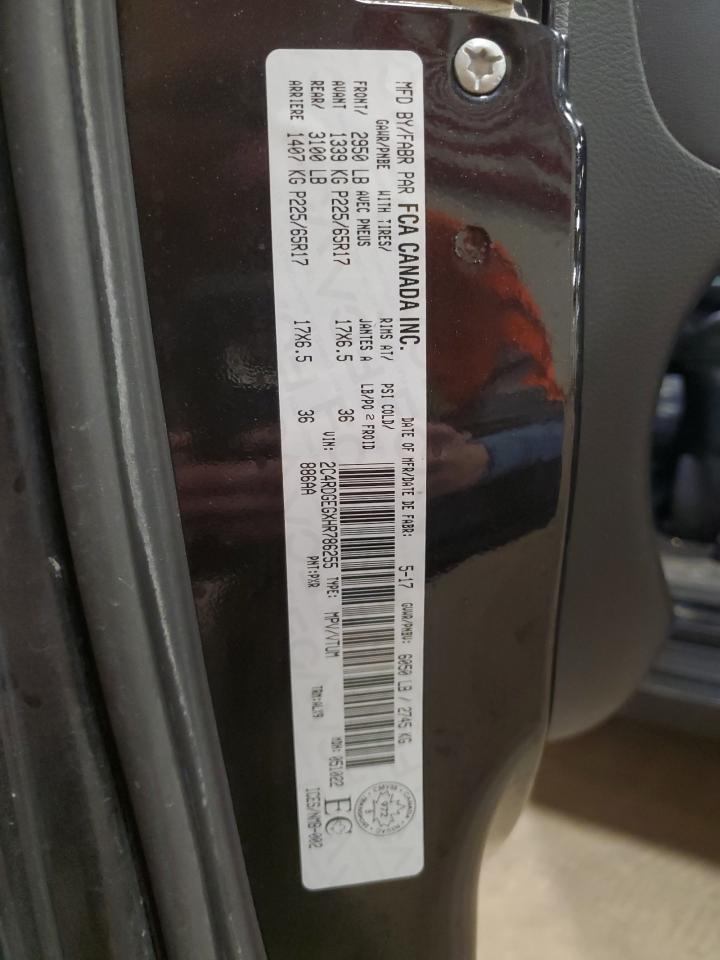 2017 Dodge Caravan VIN 2C4RDGEGXHR786255 Copart auction photo, front end damage thumbnail 14