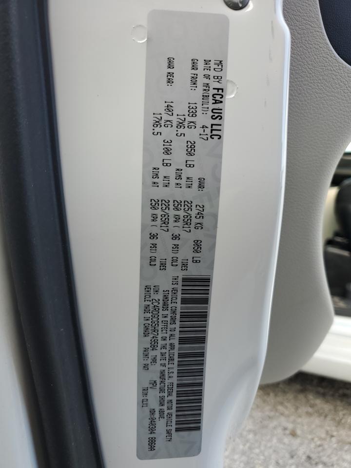 2017 Dodge Caravan VIN 2C4RDGCG5HR749584 Copart auction photo, rear end damage thumbnail 13