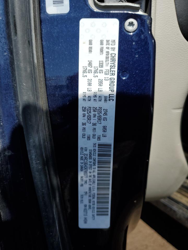 2013 Chrysler Town & Country VIN 2C4RC1BG4DR709377 Copart auction photo, front end / side damage thumbnail 13