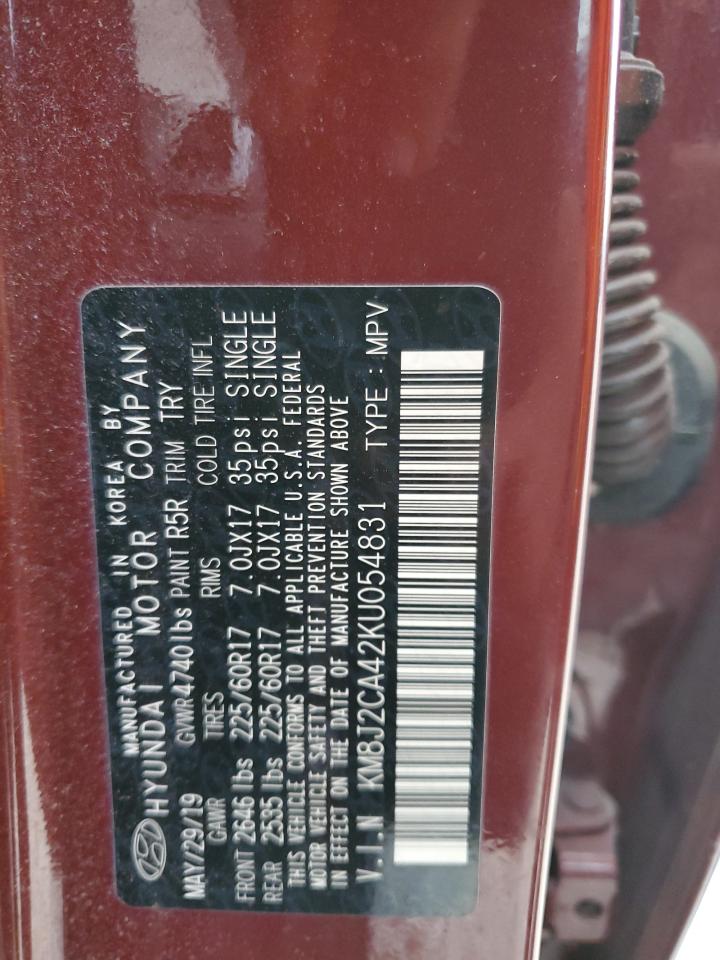 2019 Hyundai Tucson VIN KM8J2CA42KU054831 Copart auction photo, front end damage thumbnail 15