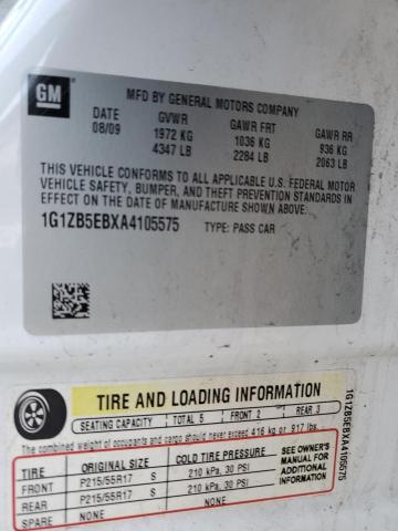 2010 Chevrolet Malibu VIN 1G1ZB5EBXA4105575 Copart auction photo, front end damage thumbnail 12