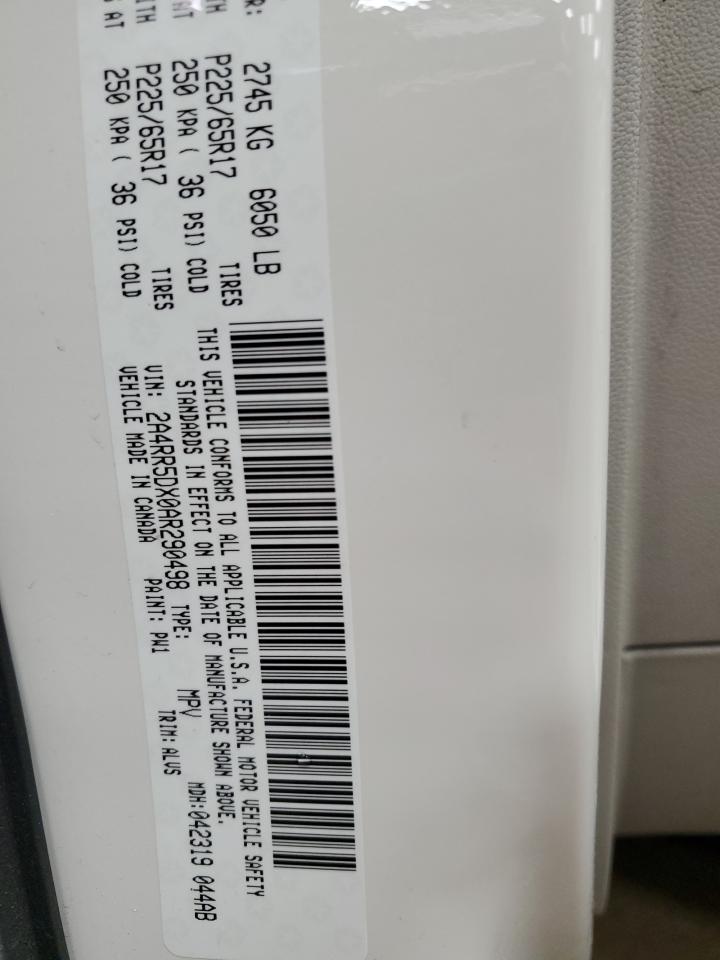 2010 Chrysler Town & Country VIN 2A4RR5DX0AR290498 Copart auction photo, front end / minor dent/scratches damage thumbnail 14