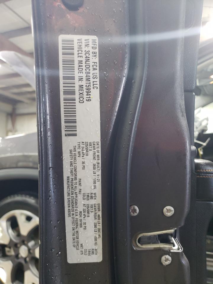 2021 Jeep Compass VIN 3C4NJDCB4MT599419 Copart auction photo, front end damage thumbnail 12