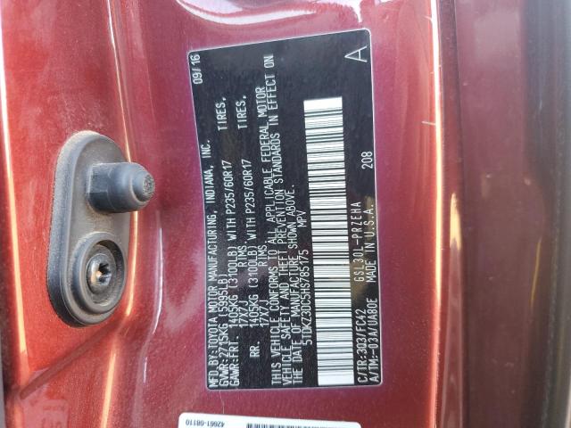 2017 Toyota Sienna VIN 5TDKZ3DC5HS785175 Copart auction photo, all over damage thumbnail 14