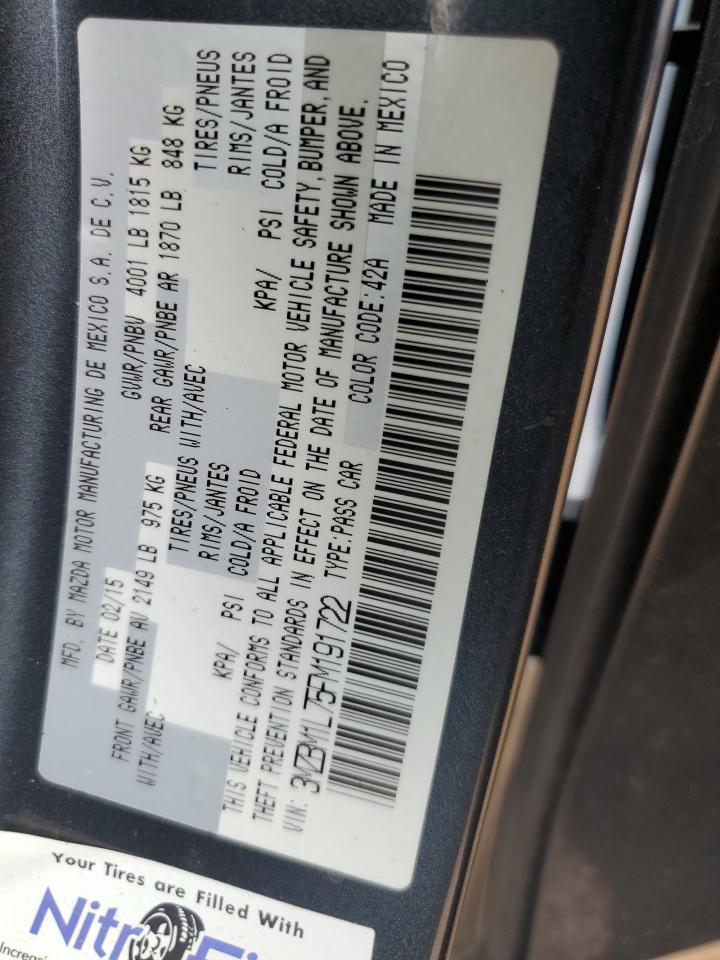 2015 Mazda 3 VIN 3MZBM1L75FM191722 Copart auction photo, front end / rear end damage thumbnail 12