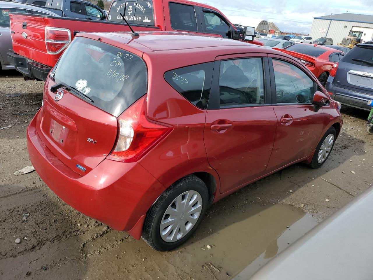 2015 Nissan Versa VIN 3N1CE2CP7FL423577 Copart auction photo, side / rear end damage thumbnail 3
