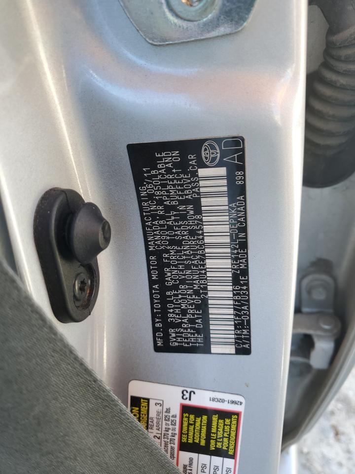 2011 Toyota Corolla VIN 2T1BU4EE7BC644578 Copart auction photo, front end damage thumbnail 12