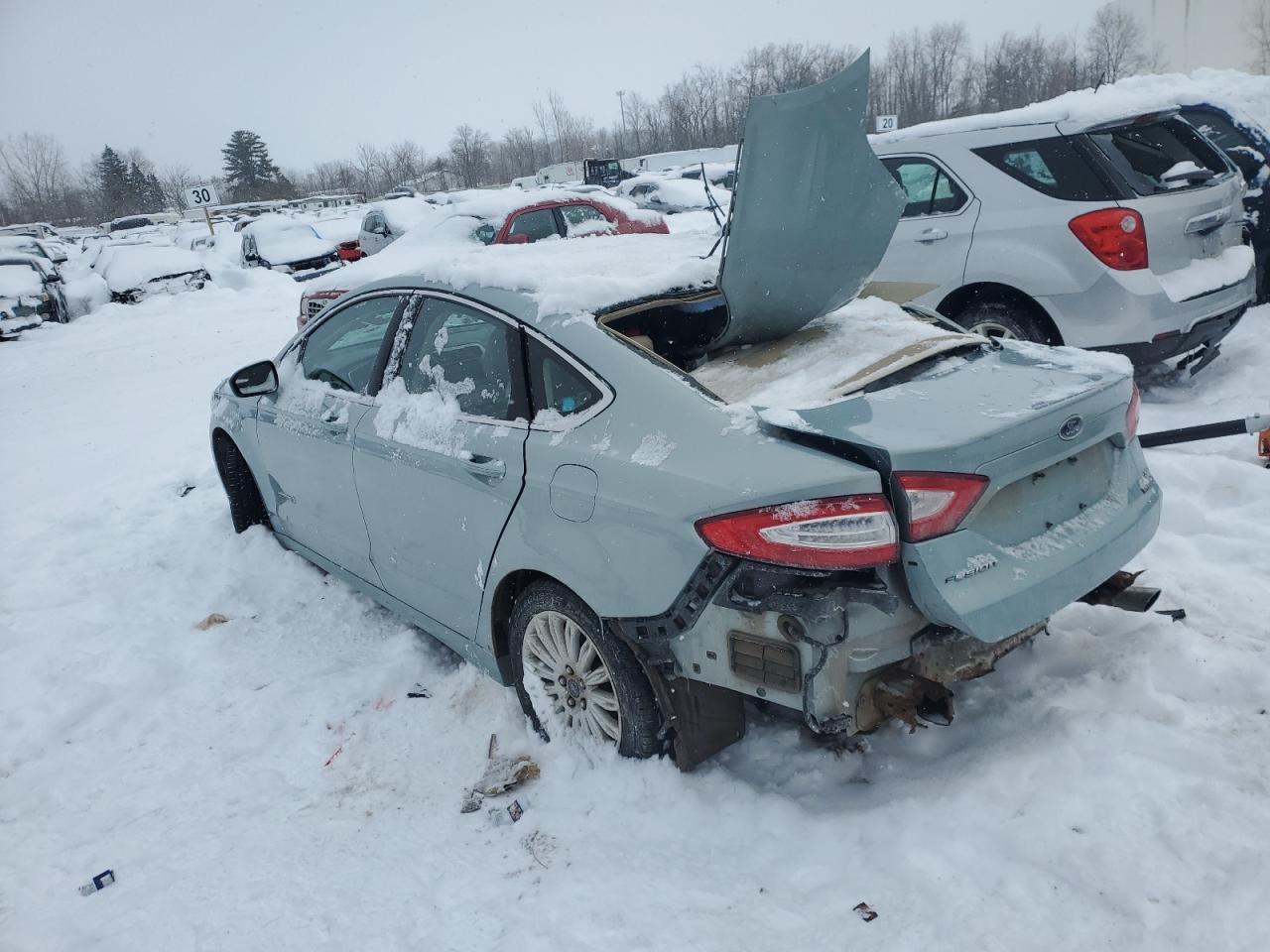2013 Ford Fusion VIN 3FA6P0LU4DR173682 Copart auction photo, side / rear end damage thumbnail 2