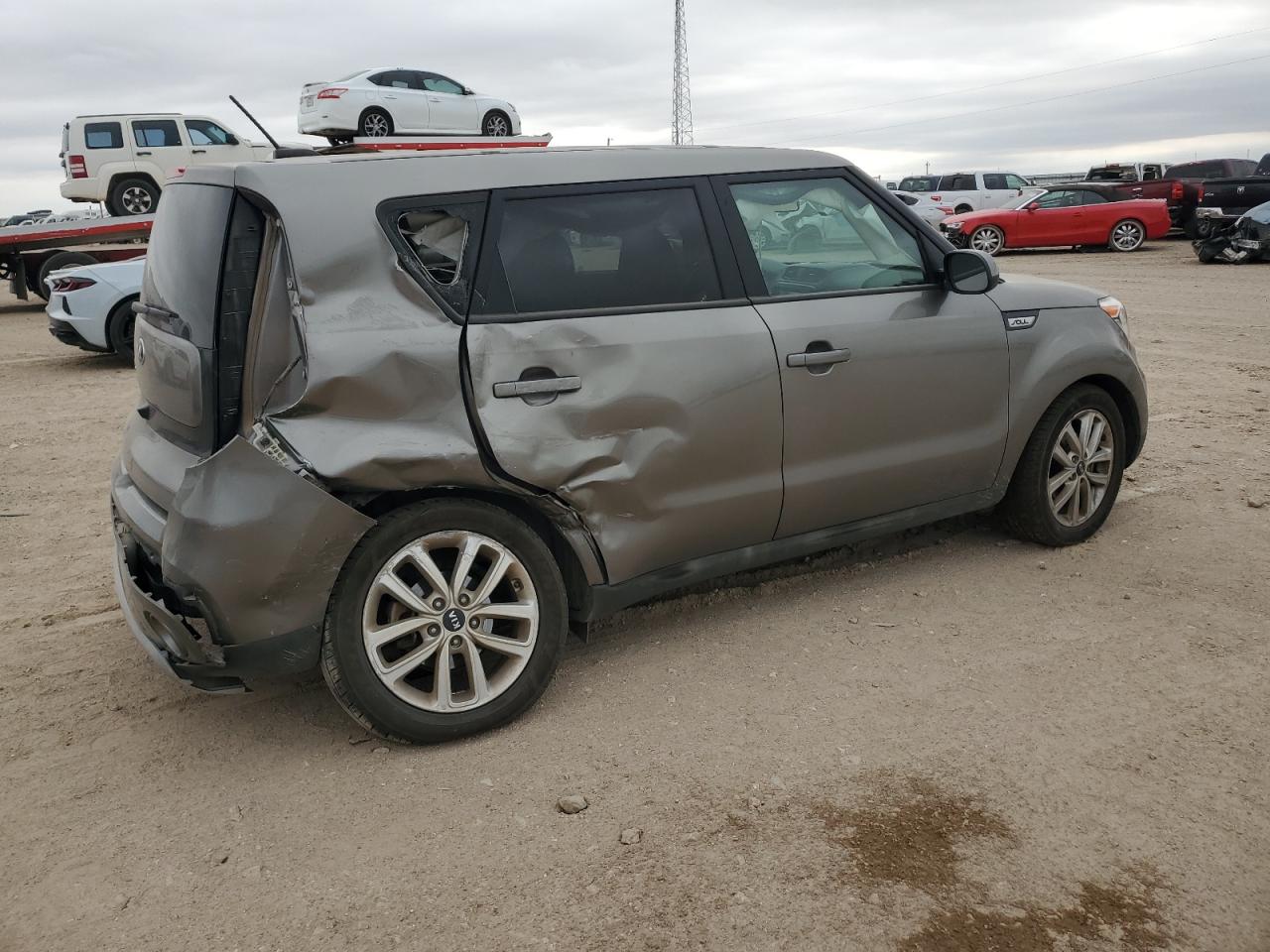 2019 KIA Soul VIN KNDJP3A50K7016950 Copart auction photo, rear end / side damage thumbnail 3