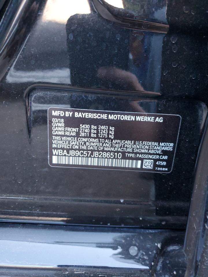 2018 BMW M5 VIN WBAJB9C57JB286510 Copart auction photo, rear end damage thumbnail 12
