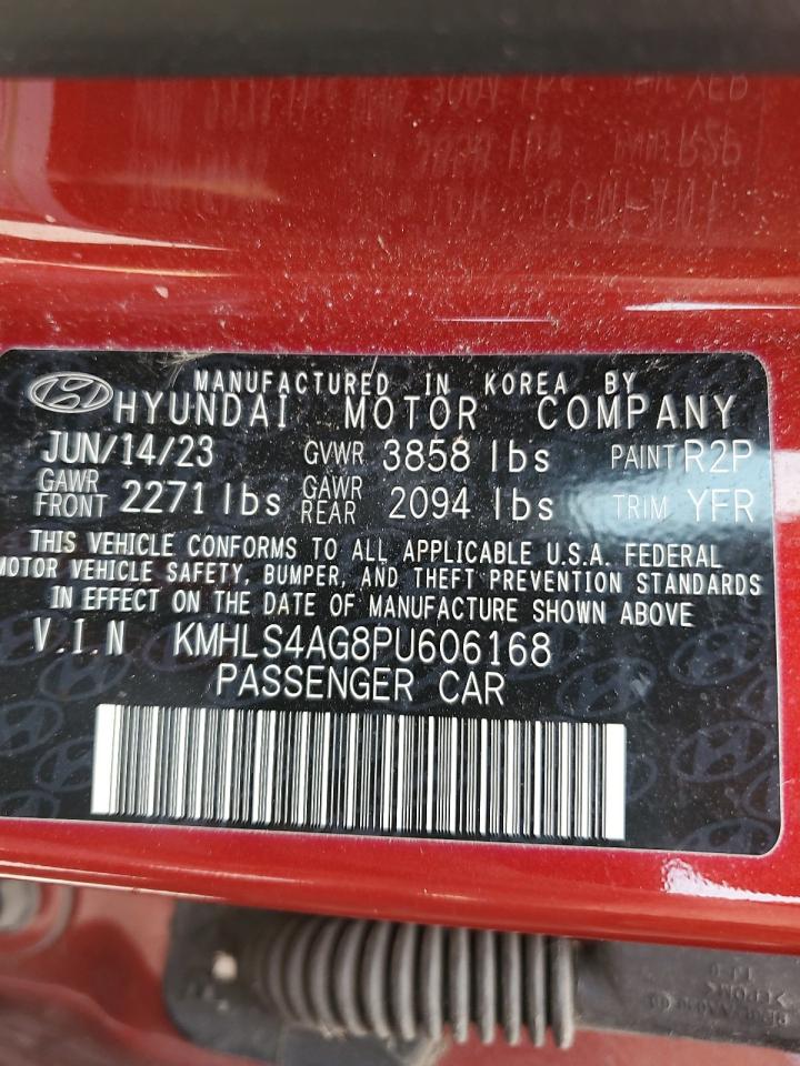 2023 Hyundai Elantra VIN KMHLS4AG8PU606168 Copart auction photo, rear end damage thumbnail 12