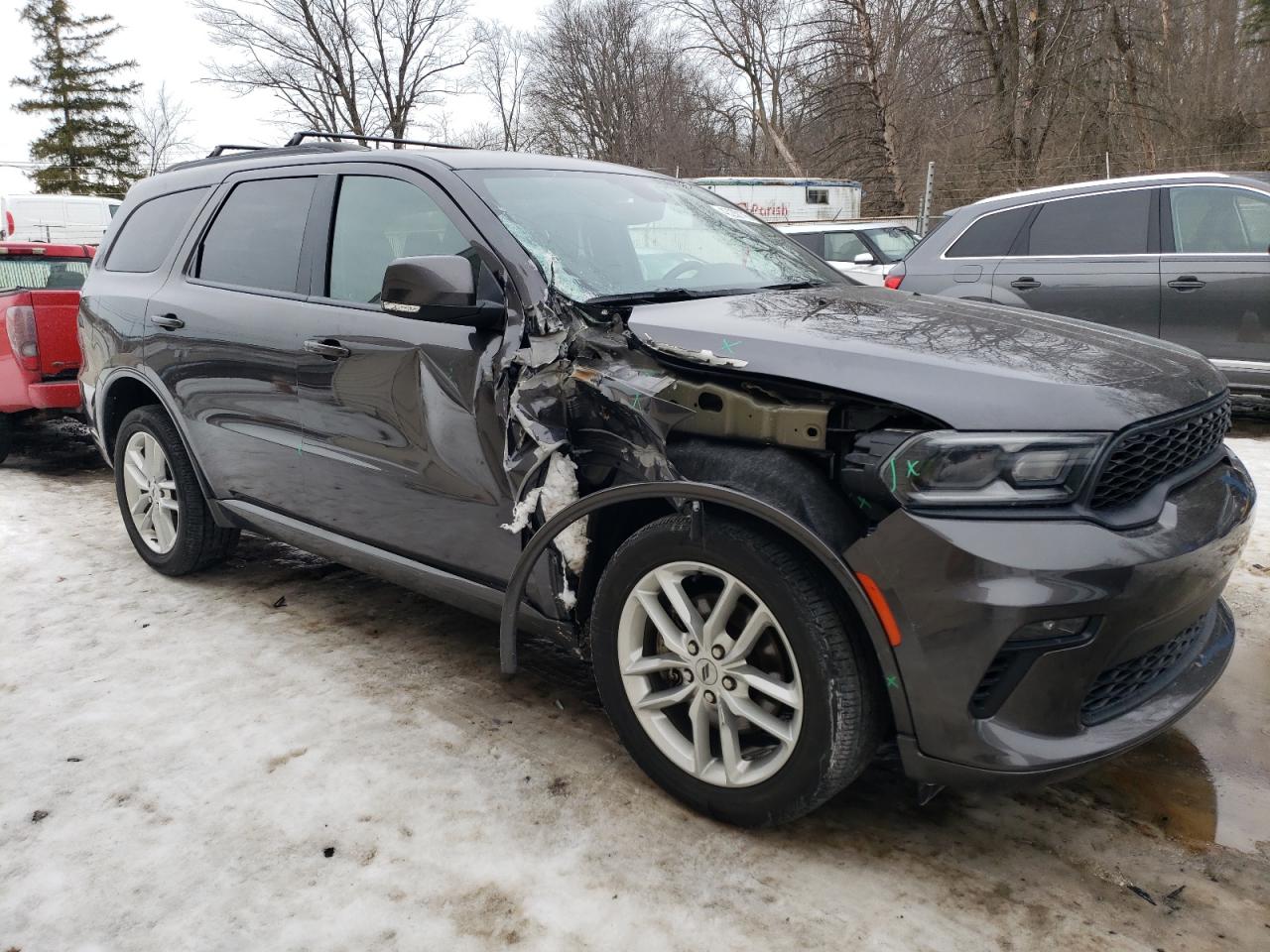 2021 Dodge Durango VIN 1C4RDJDG8MC579641 Copart auction photo, front end / side damage thumbnail 4