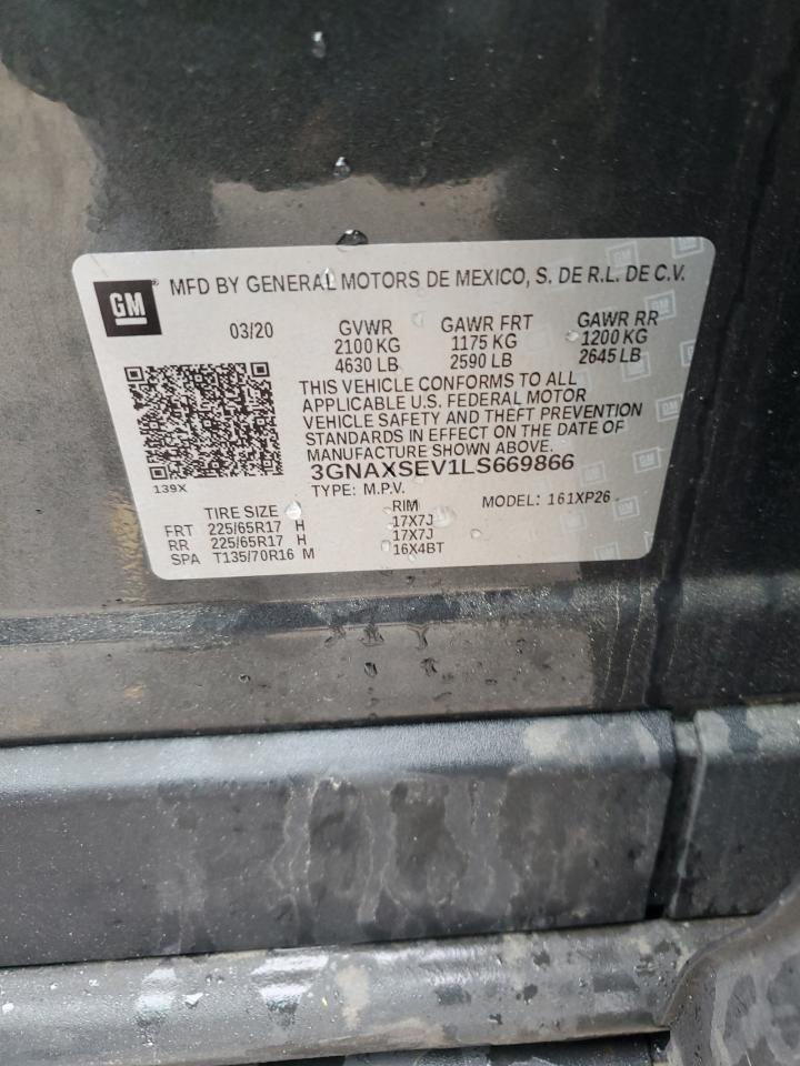 2020 Chevrolet Equinox VIN 3GNAXSEV1LS669866 Copart auction photo, undercarriage / front end damage thumbnail 13