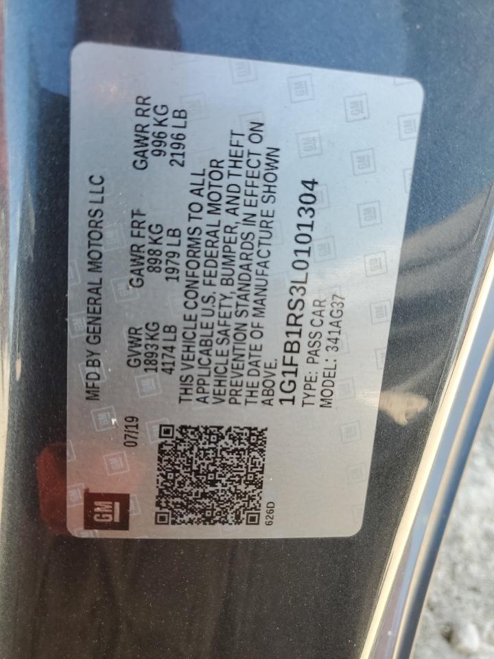 2020 Chevrolet Camaro VIN 1G1FB1RS3L0101304 Copart auction photo, side / rear end damage thumbnail 12