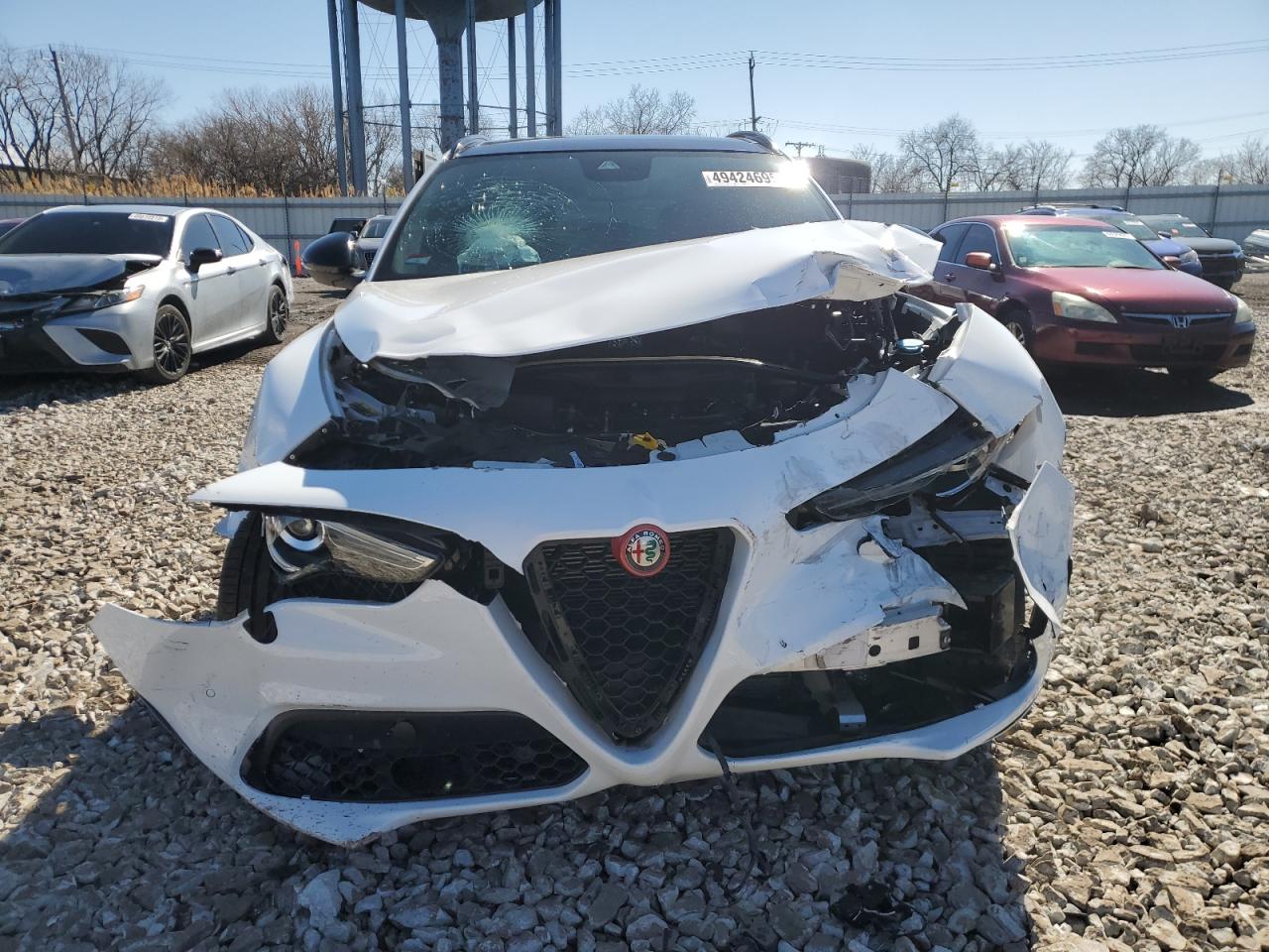 2022 Alfa Romeo Stelvio VIN ZASPAKBN1N7D49271 Copart auction photo, front end damage thumbnail 5