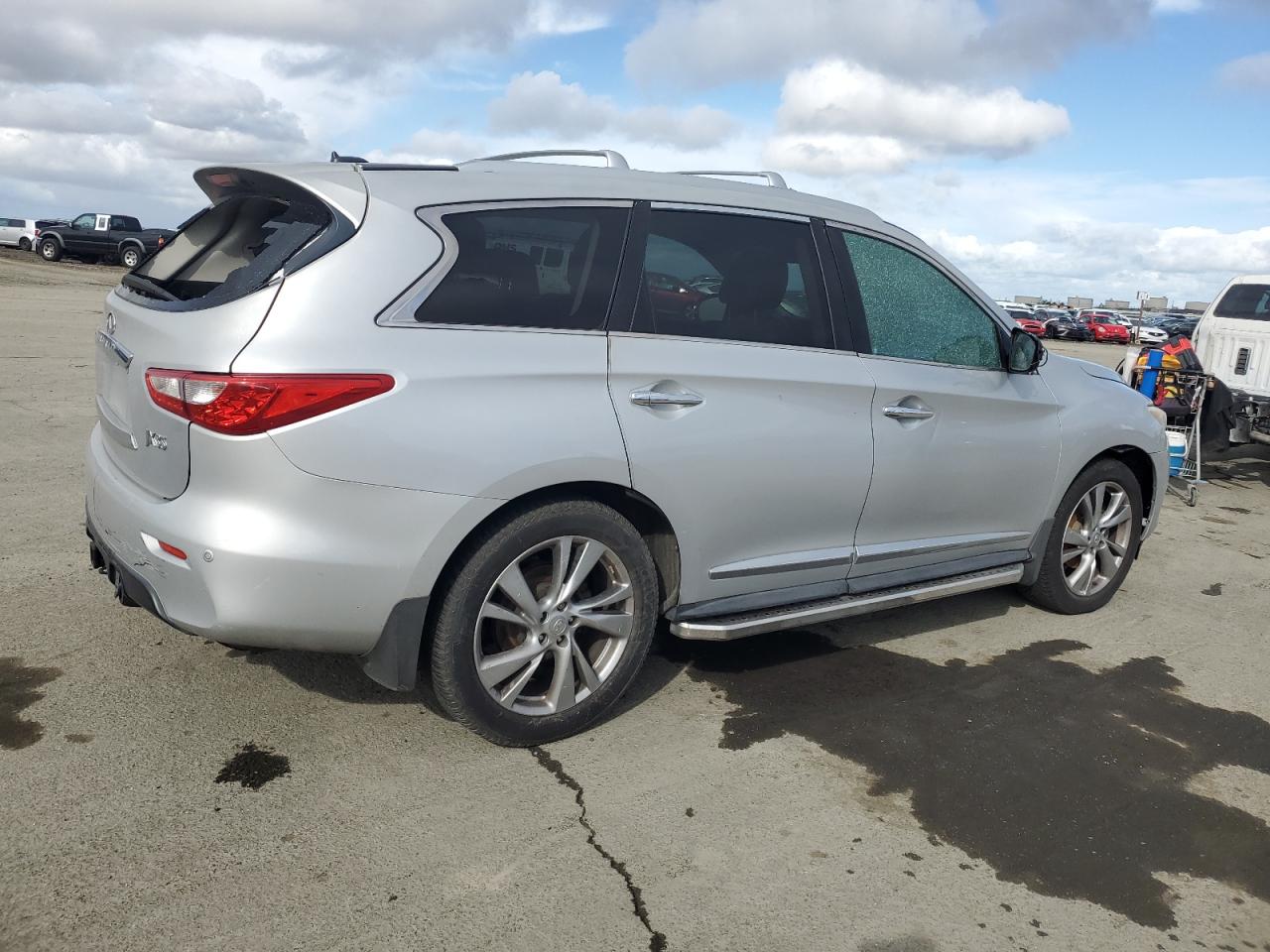2013 Infiniti JX VIN 5N1AL0MM1DC335874 Copart auction photo, vandalism / all over damage thumbnail 3