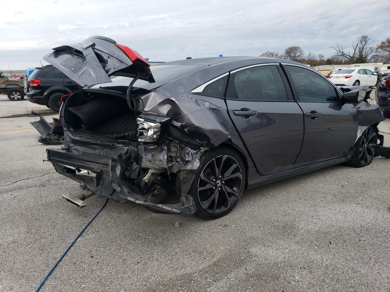 2019 Honda Civic VIN 19XFC2F81KE051429 Copart auction photo, front end / rear end damage thumbnail 3