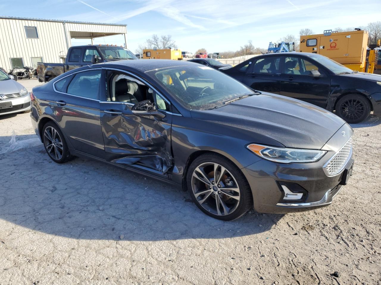 2019 Ford Fusion VIN 3FA6P0D91KR184727 Copart auction photo, side / minor dent/scratches damage thumbnail 4