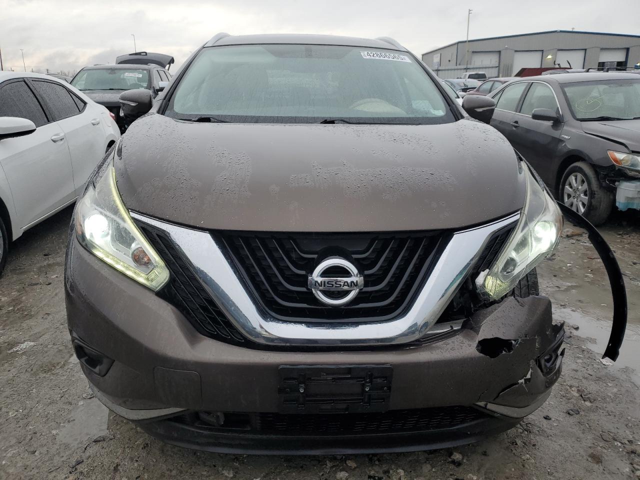 2015 Nissan Murano VIN 5N1AZ2MH4FN232212 Copart auction photo, front end damage thumbnail 5