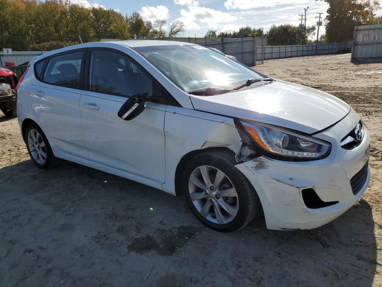 2014 Hyundai Accent VIN KMHCU5AE8EU162396 Copart auction photo, front end / undercarriage damage thumbnail 4