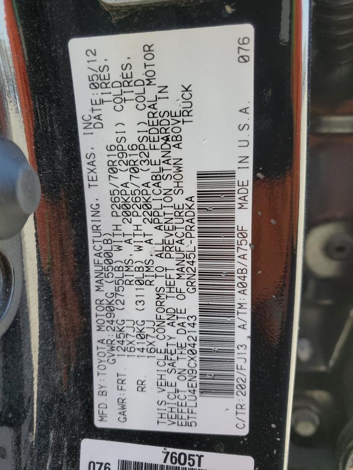 2012 Toyota Tacoma VIN 5TFLU4EN9CX042143 Copart auction photo, front end damage thumbnail 12