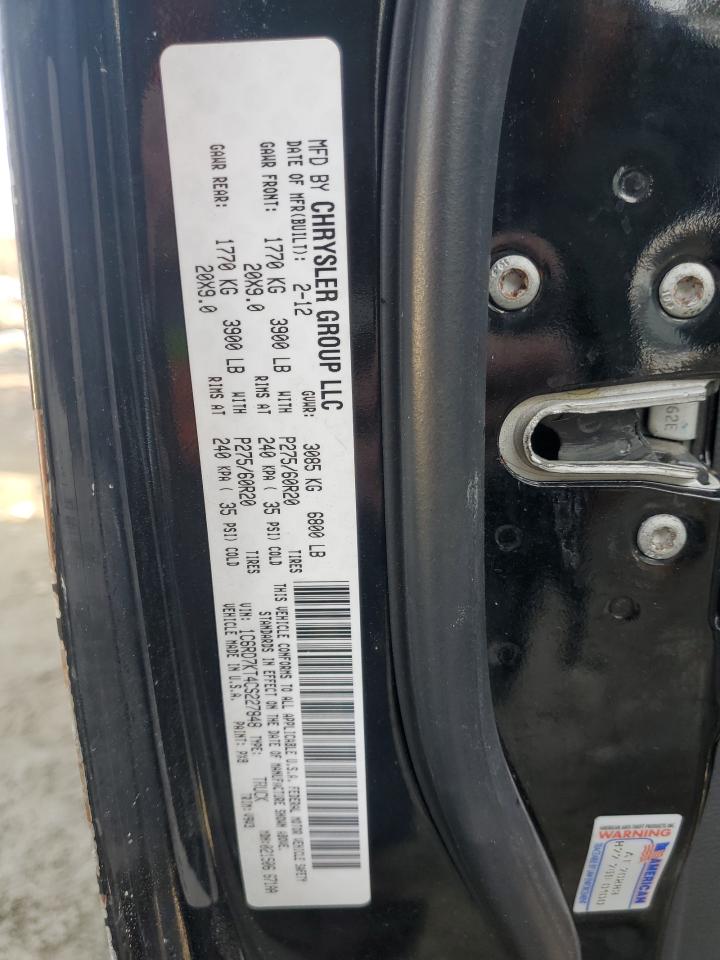 2012 Dodge RAM VIN 1C6RD7KT4CS227848 Copart auction photo, side damage thumbnail 12