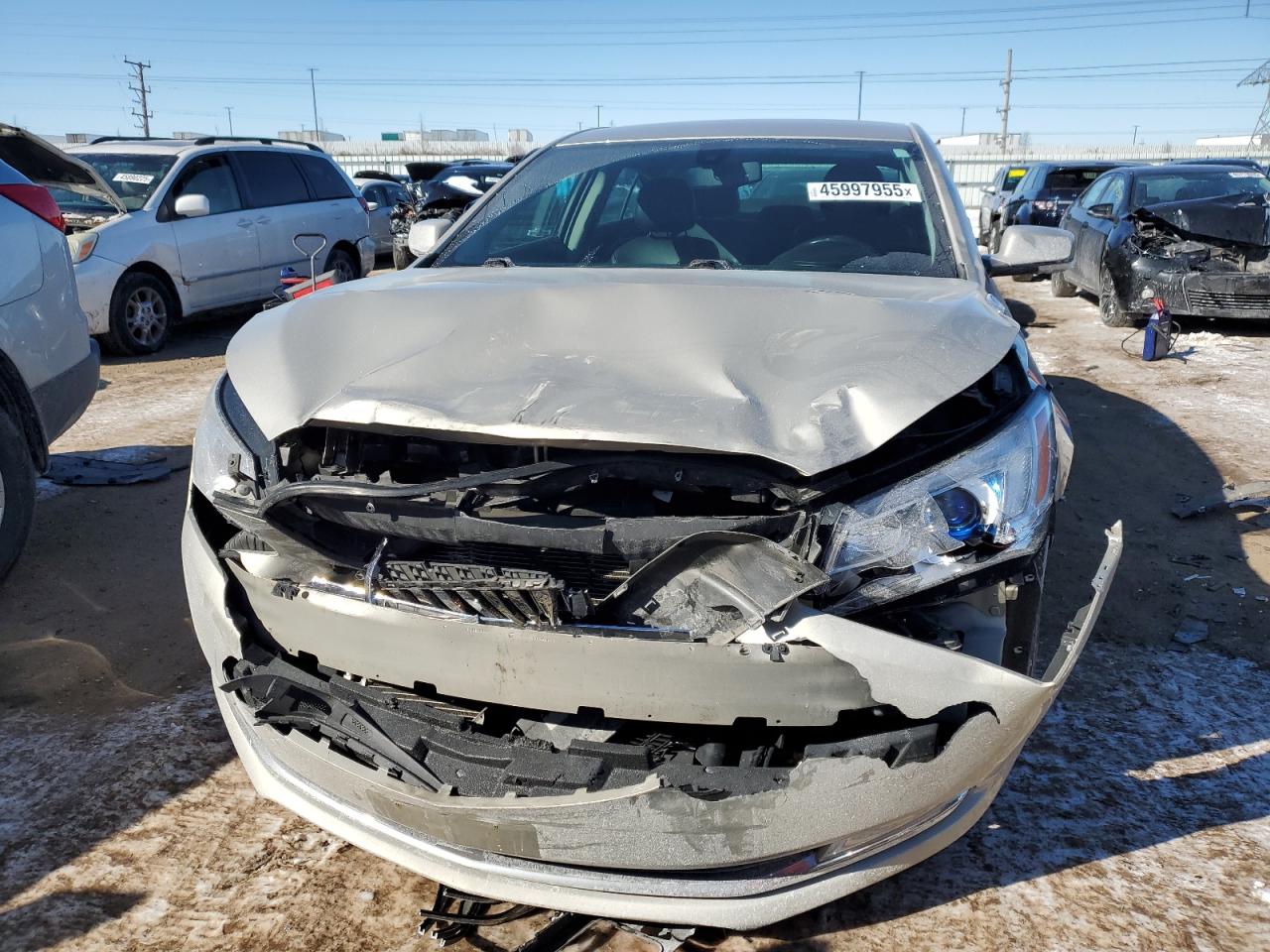 2014 Buick LaCrosse VIN 1G4GB5G37EF100733 Copart auction photo, front end / side damage thumbnail 5