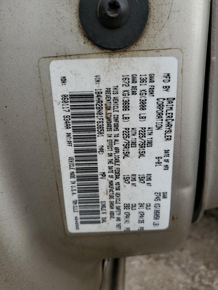 2001 Dodge Durango VIN 1B4HR28N01F636501 Copart auction photo, front end / all over damage thumbnail 15