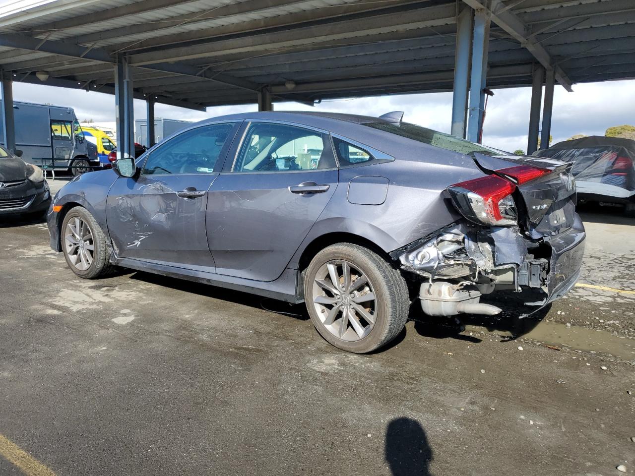 2019 Honda Civic VIN 19XFC1F3XKE216750 Copart auction photo, rear end / side damage thumbnail 2
