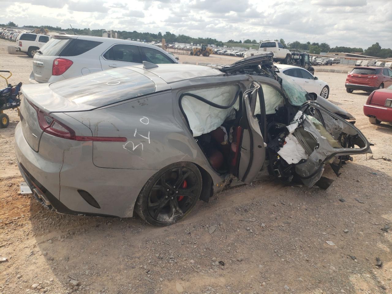 2021 KIA Stinger VIN KNAE45LC6M6092955 Copart auction photo, rollover damage thumbnail 3