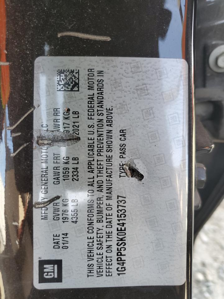 2014 Buick Verano VIN 1G4PP5SK0E4153737 Copart auction photo, side damage thumbnail 12