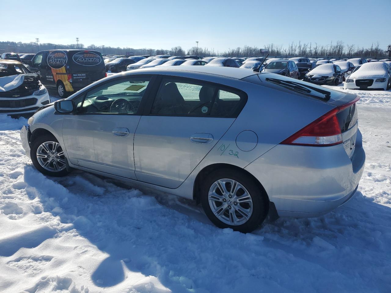2010 Honda Insight VIN JHMZE2H76AS000577 Copart auction photo, all over damage thumbnail 2