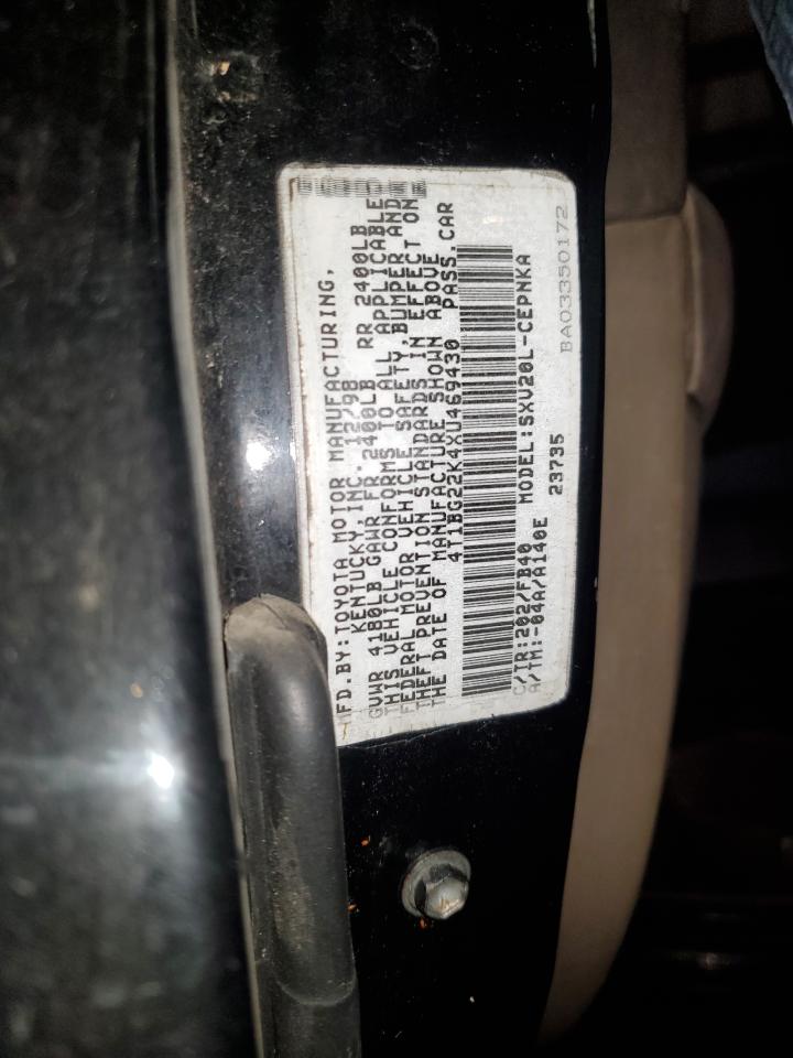 1999 Toyota Camry VIN 4T1BG22K4XU469430 Copart auction photo, side / front end damage thumbnail 15