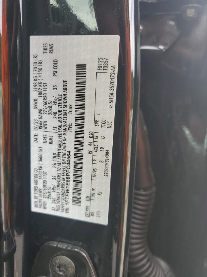 2023 Ford F-150 VIN 1FTFW1E88PFC44564 Copart auction photo, burn damage thumbnail 14