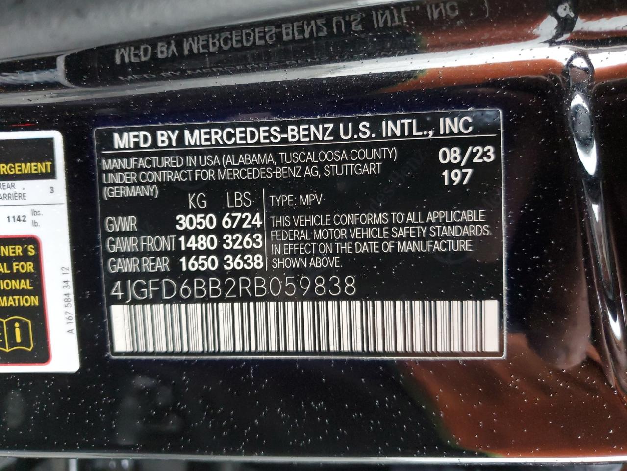 2024 Mercedes-Benz GLE VIN 4JGFD6BB2RB059838 Copart auction photo, front end / undercarriage damage thumbnail 16