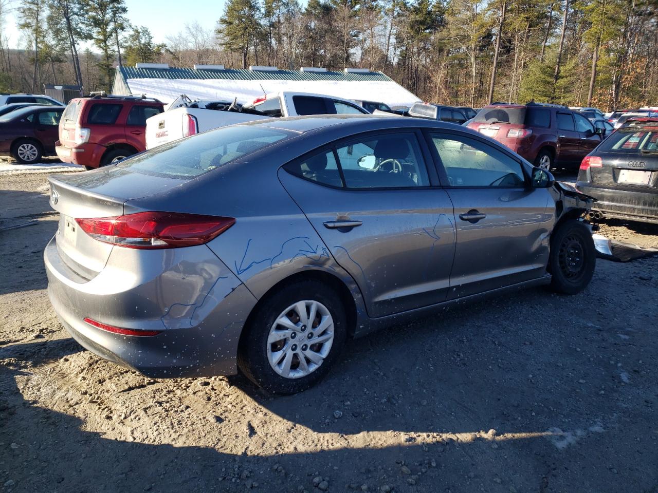 2018 Hyundai Elantra VIN 5NPD74LF6JH244891 Copart auction photo, front end / side damage thumbnail 3