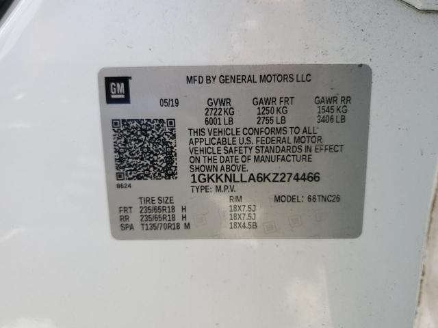 2019 GMC Acadia VIN 1GKKNLLA6KZ274466 Copart auction photo, side damage thumbnail 13